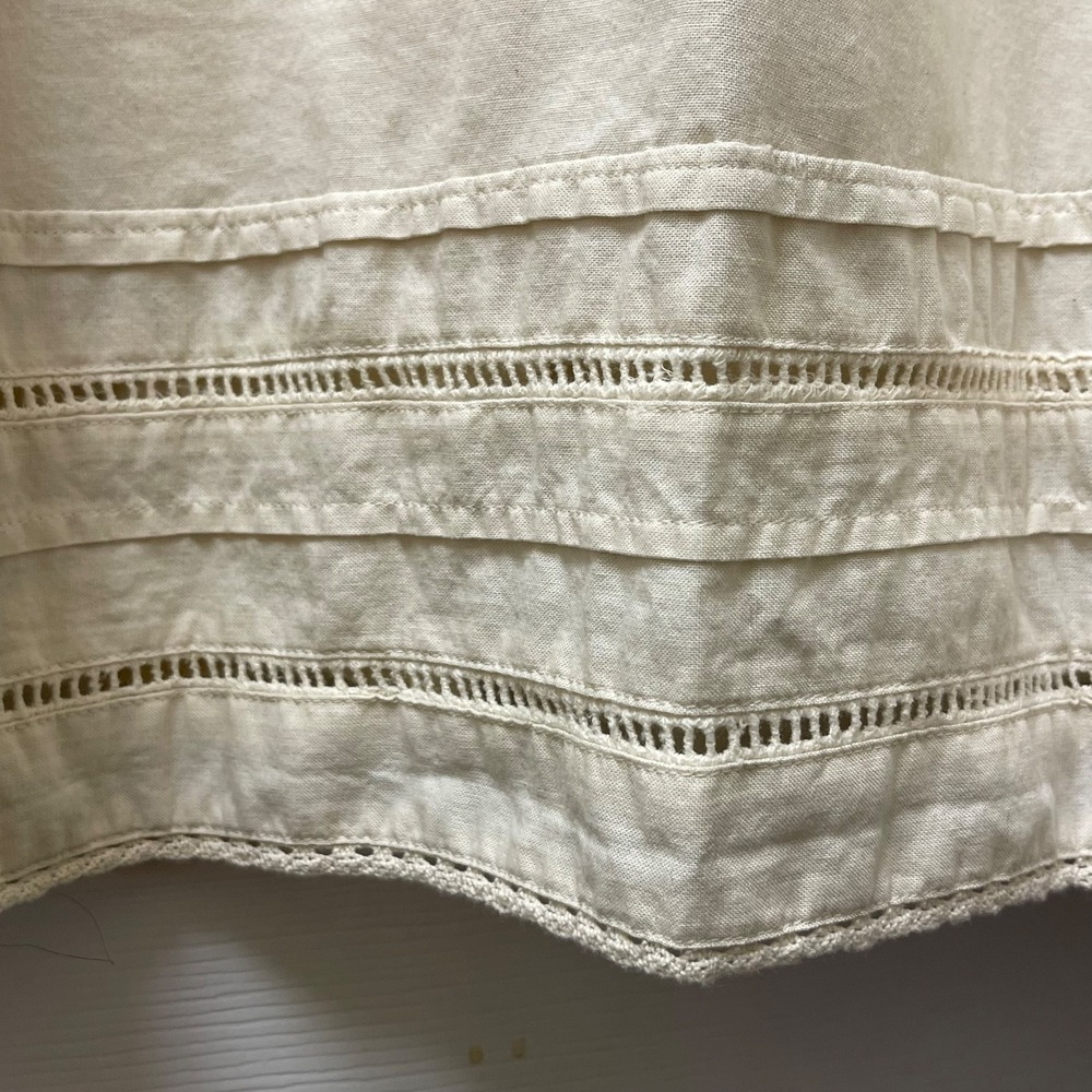 Vintage Banana Republic Women's Sz 2 Drawstring Knee Length Eyelet Trim Skirt - Picture 3 of 16